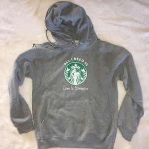 Gray hooded sweatshirt